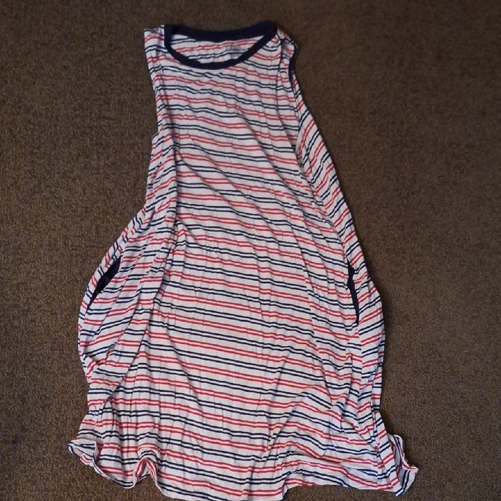 Time and Tru Strapless Dress - Red, White, and Blue Stripes